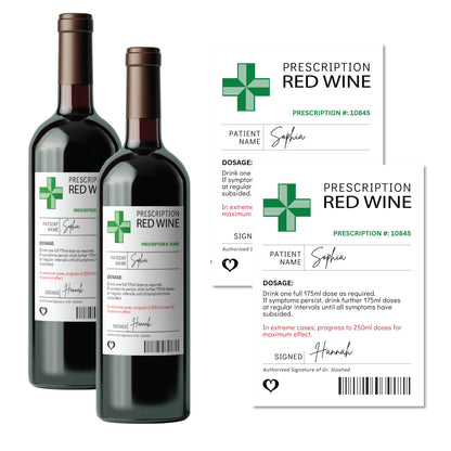 2 pack red wine customised personalised wine bottle label stickers for birthday funny gift Christmas secret santa