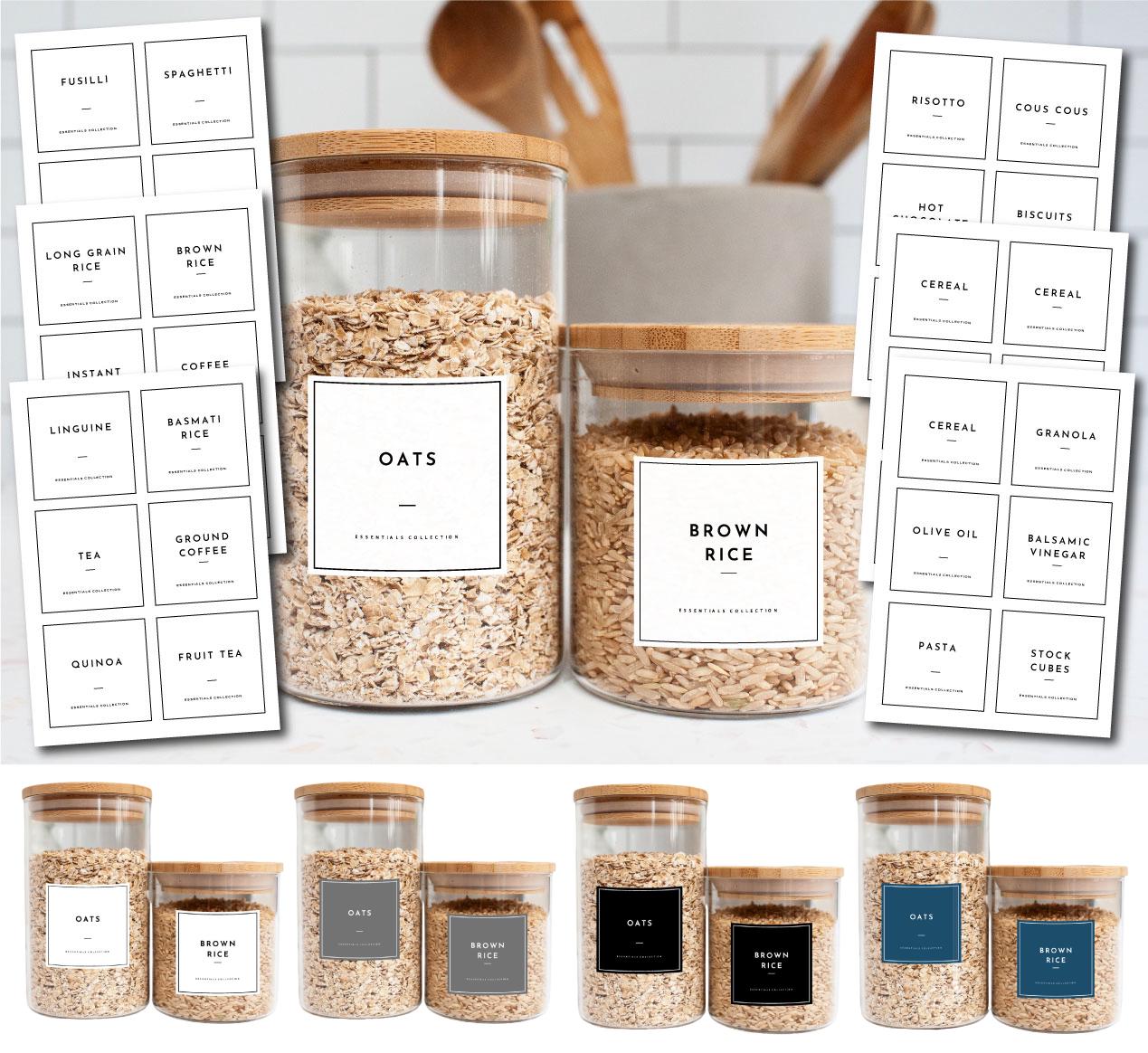 Kitchen Pantry Stickers Labels For Food - Tea Coffee Sugar Stickers Co