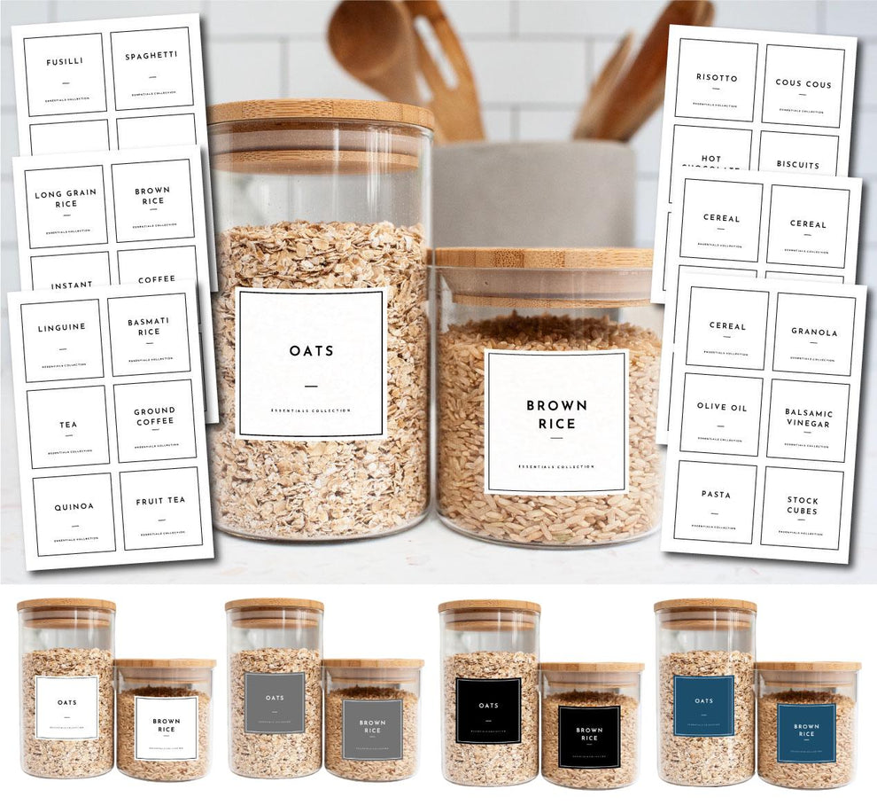 Kitchen Pantry Stickers Labels For Food - Tea Coffee Sugar Stickers Co