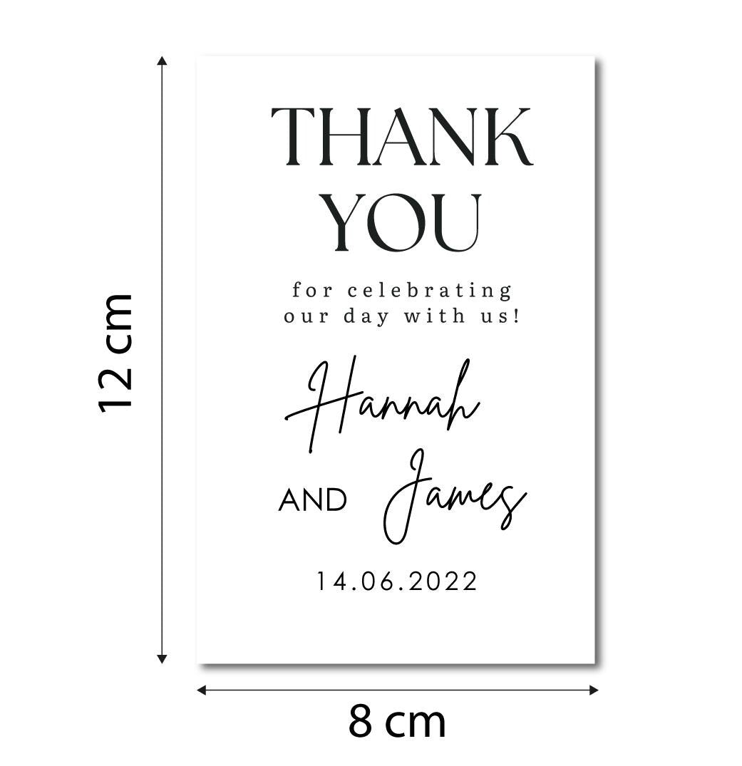 Personalised Names & Date Wedding Favours Table Wine Bottle Label Sticker Customised