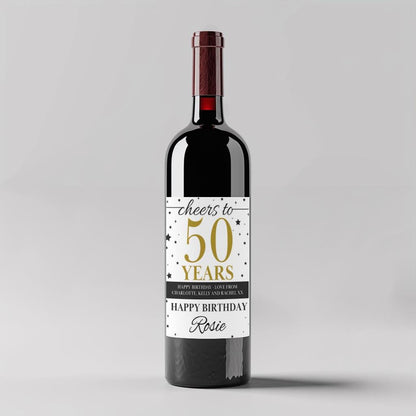 50th birthday label sticker for wine label funny personalised tag gift for her