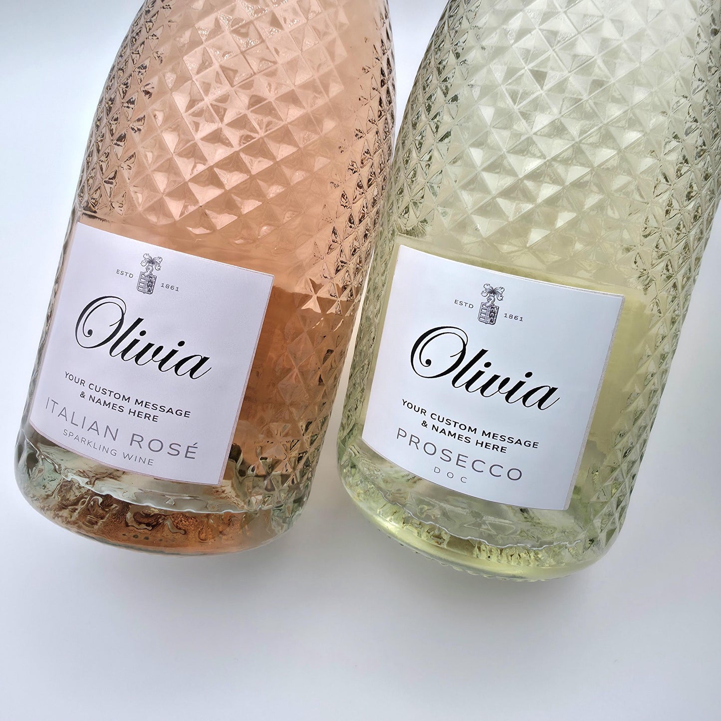 custom wine bottle label stickers prosecco tags for her birthday baby shower anniversary