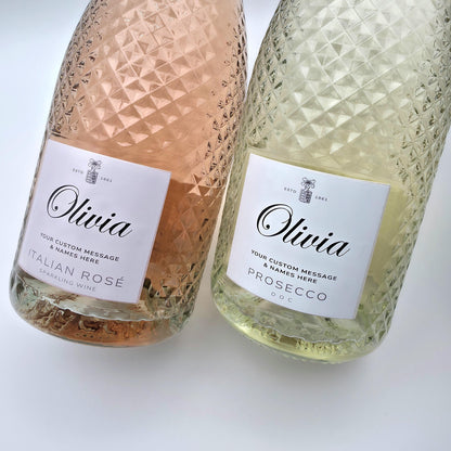 custom wine bottle label stickers prosecco tags for her birthday baby shower anniversary
