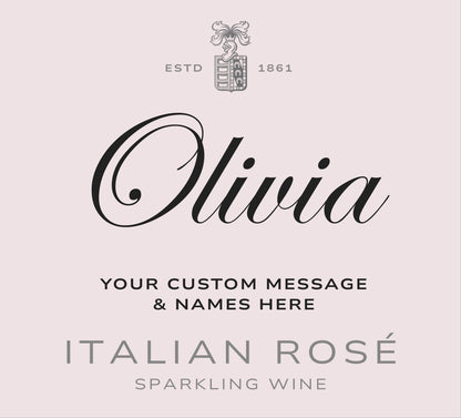 Freixenet personalised bottle labels