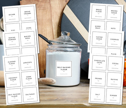 baking labels pantry stickers for kitchen organisation peel and stick self adhesive