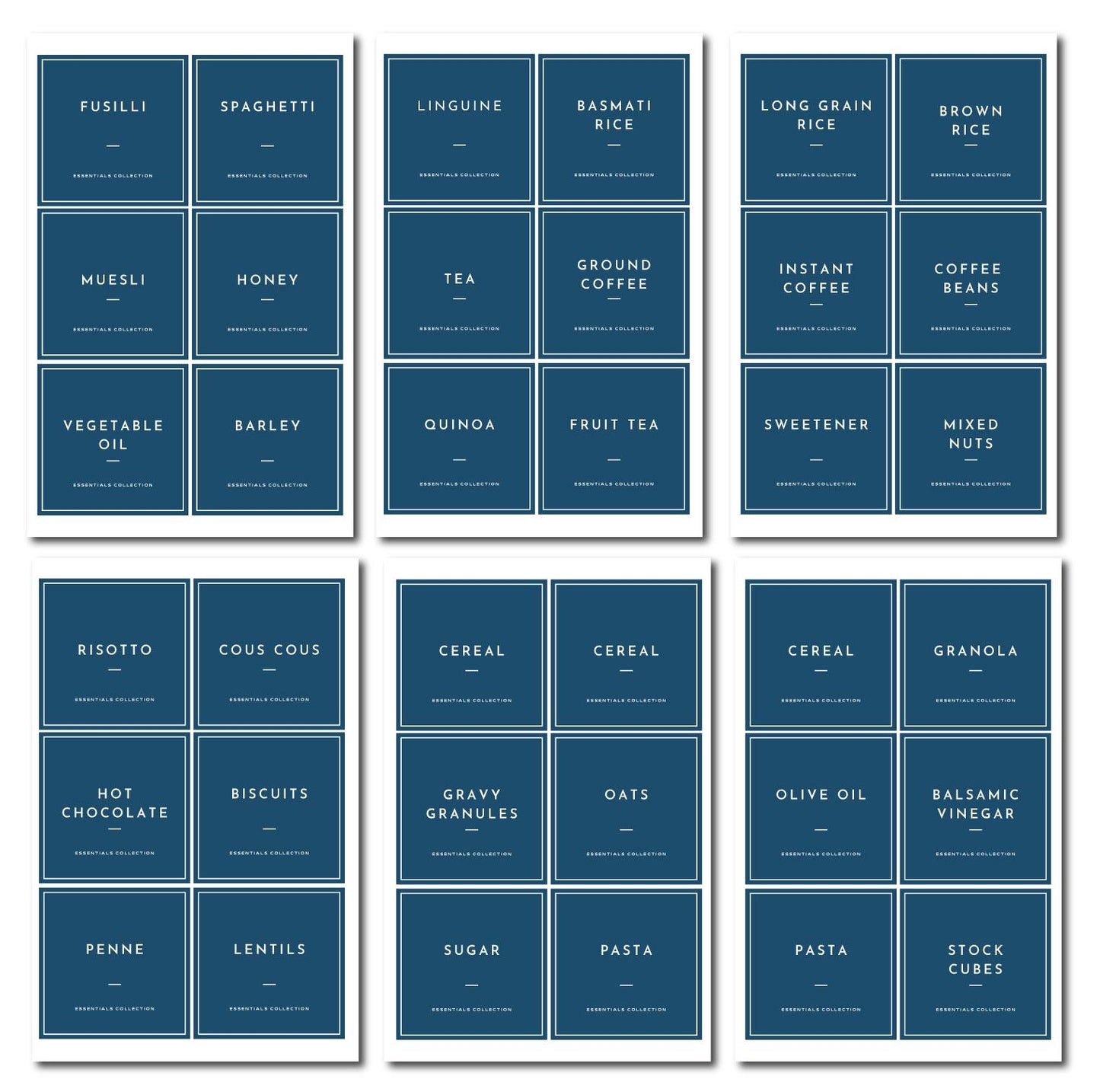 Kitchen Pantry Stickers Labels For Food - Essential Collection