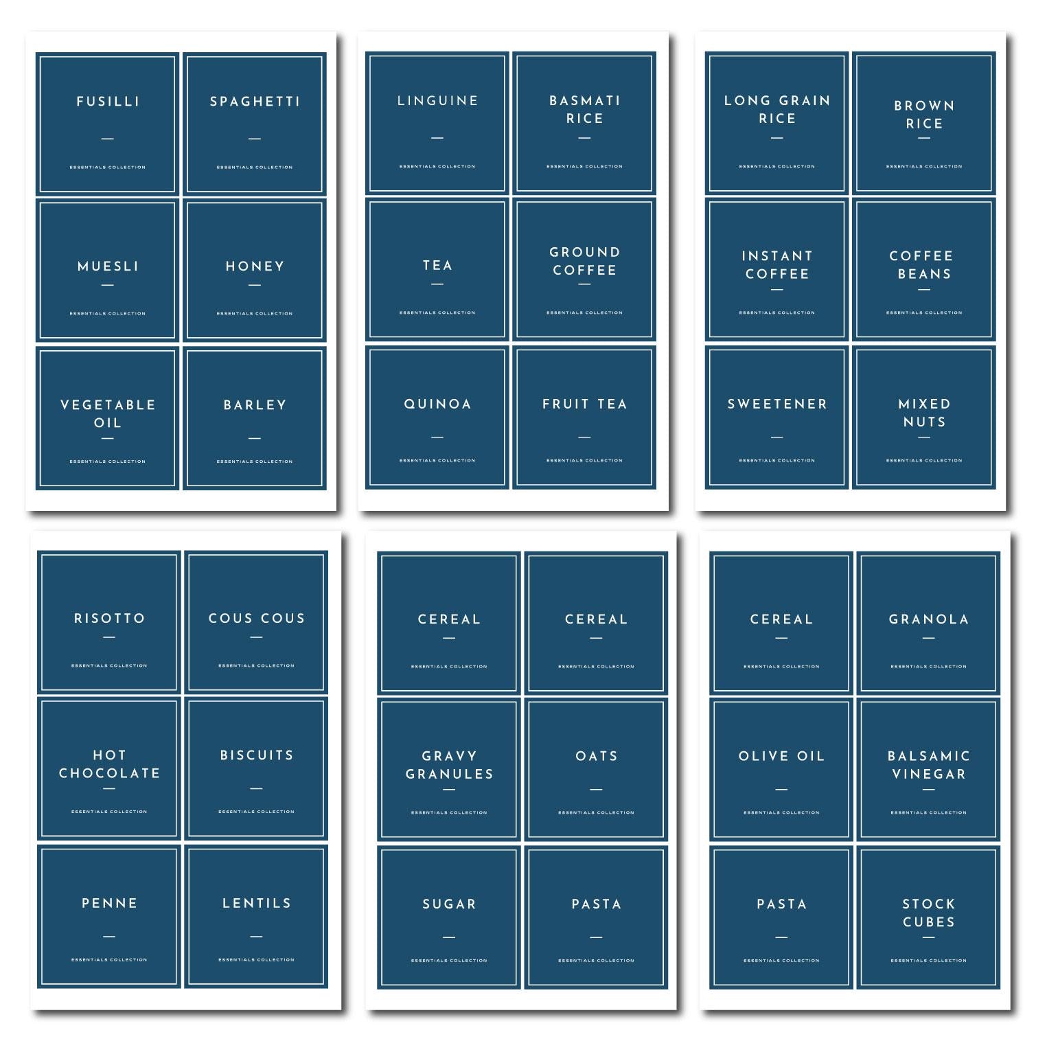 Kitchen Pantry Stickers Labels For Food - Essential Collection