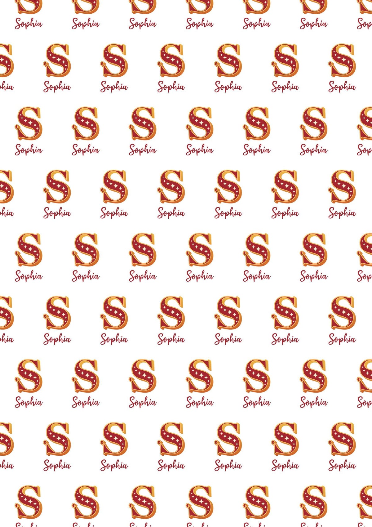 Personalised Christmas Wrapping Paper with Name & Monogram, Custom Xmas Gift Wrap Roll or Folded Sheets, Initial Holiday Present Paper