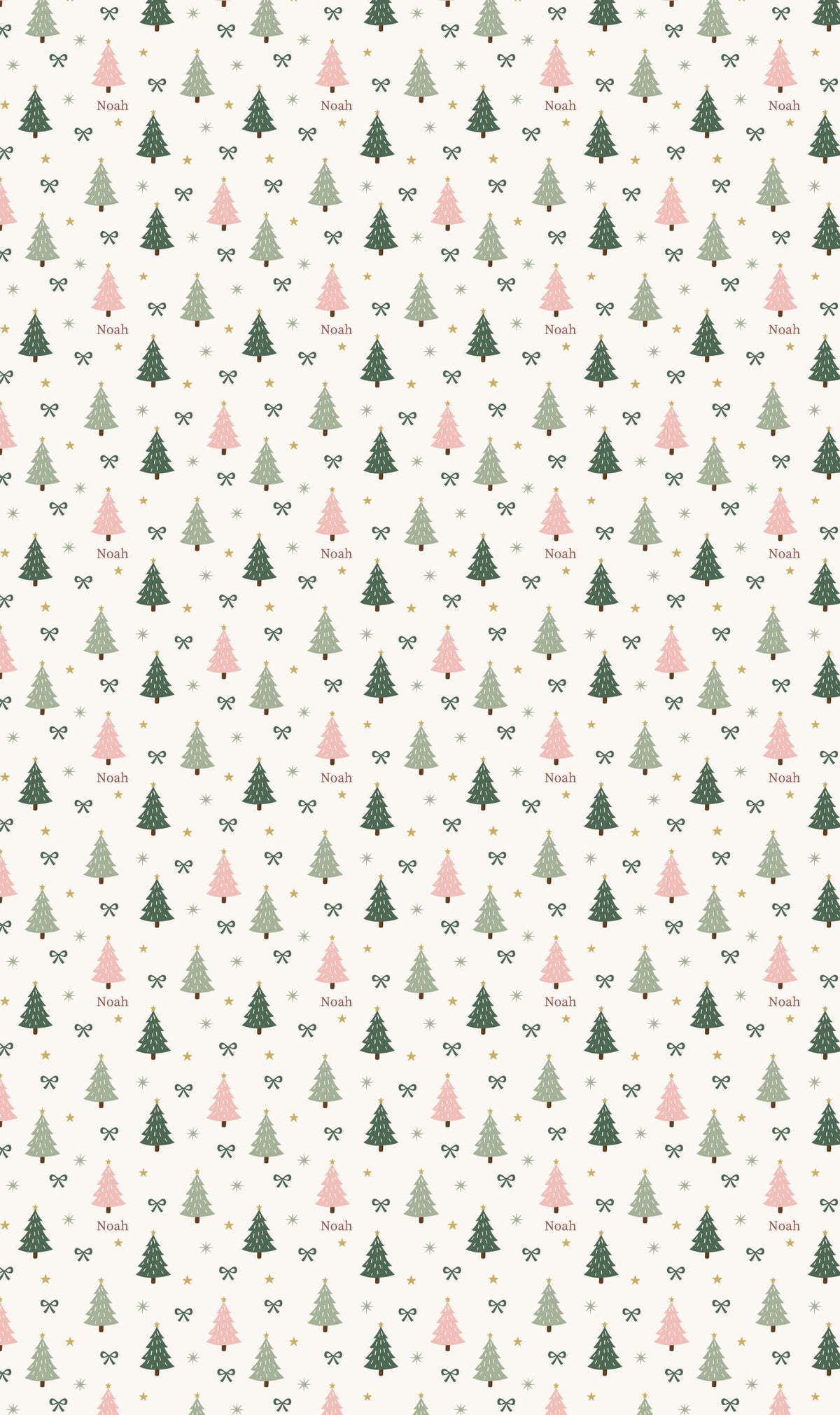 Custom Name Christmas Tree Wrapping Paper | Personalised Xmas Gift Wrap Kids & Friends