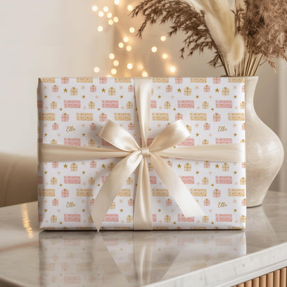 Personalised Christmas Present Wrapping Paper | Custom Name Xmas Gift Wrap For Kids & Family