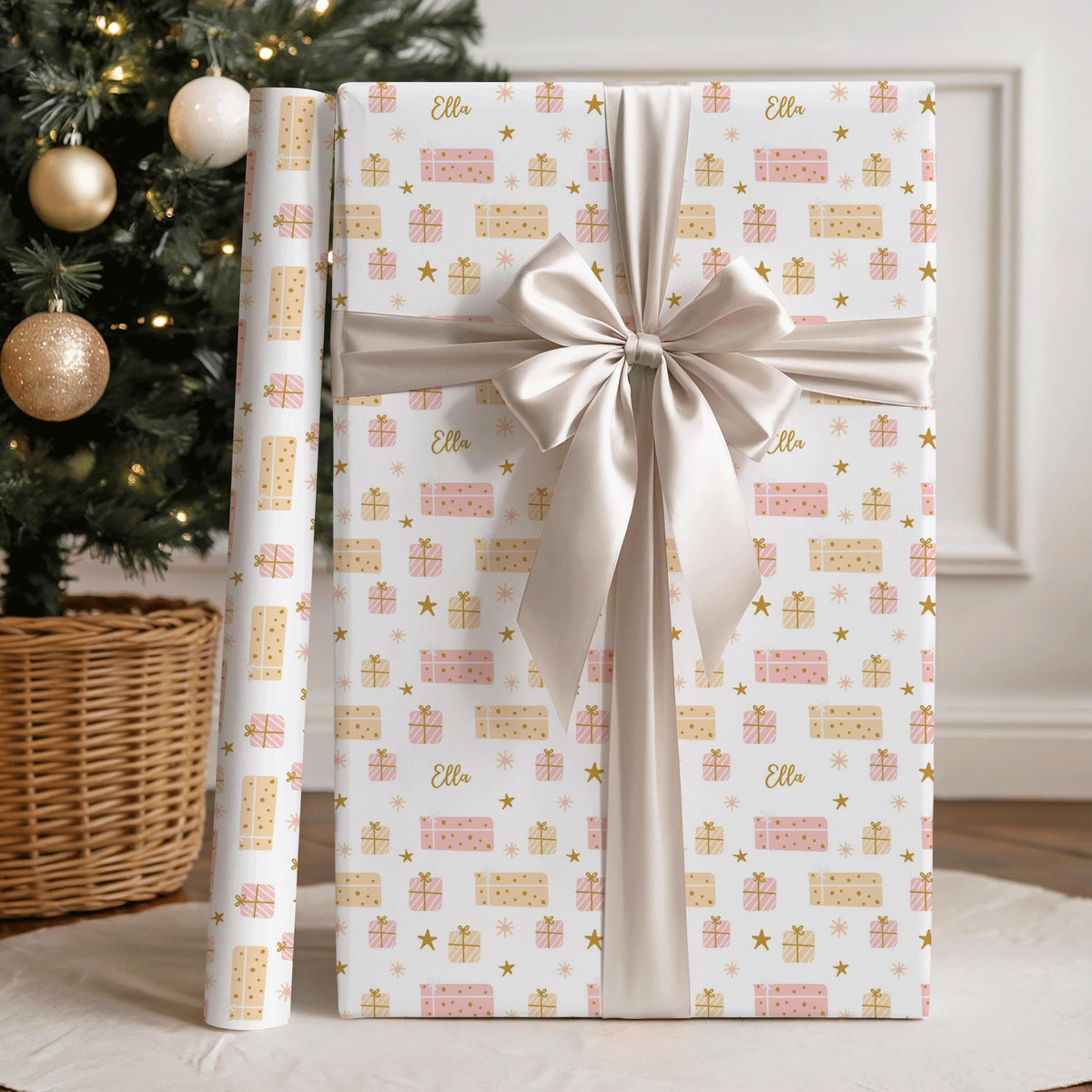 Personalised Christmas Present Wrapping Paper | Custom Name Xmas Gift Wrap For Kids & Family
