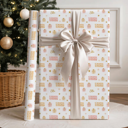 Personalised Christmas Present Wrapping Paper | Custom Name Xmas Gift Wrap For Kids & Family