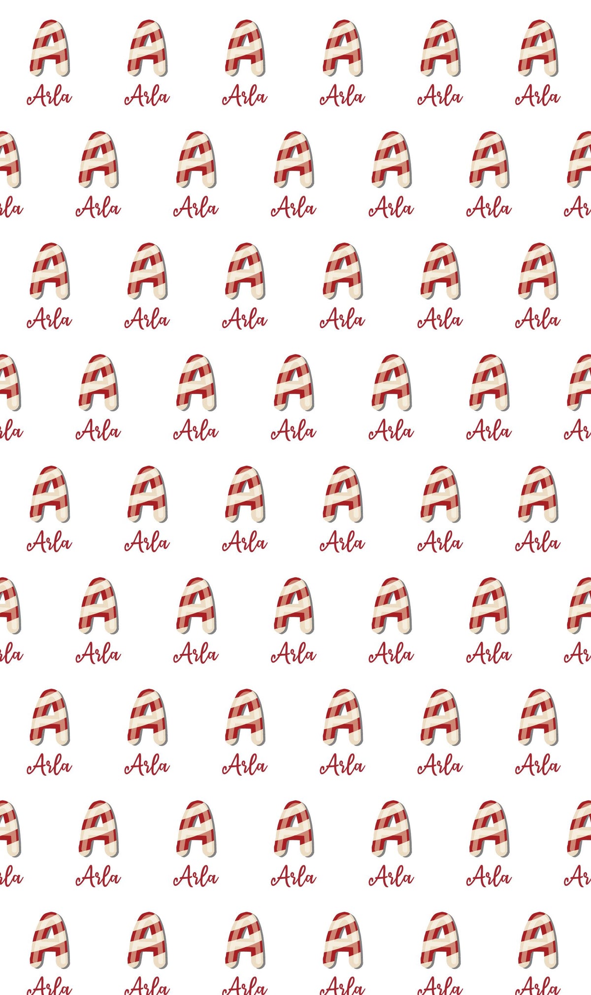 Personalised Christmas Wrapping Paper Initial & Name Kids Children Friends Family Custom Gift Wrap