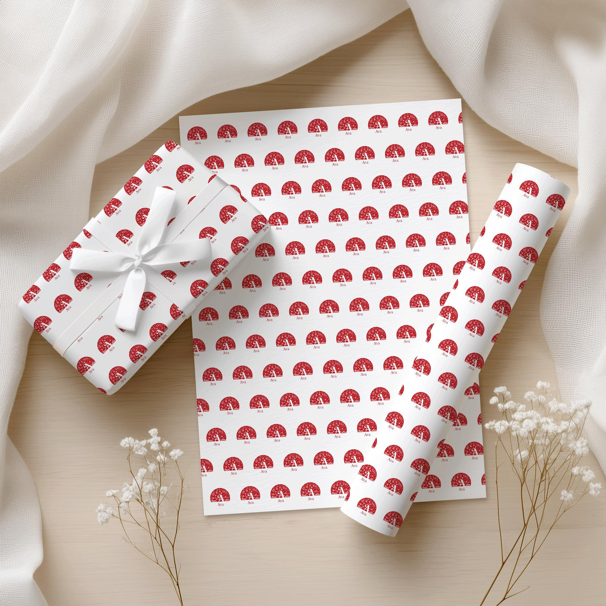 personalised christmas wrapping paper for kids family