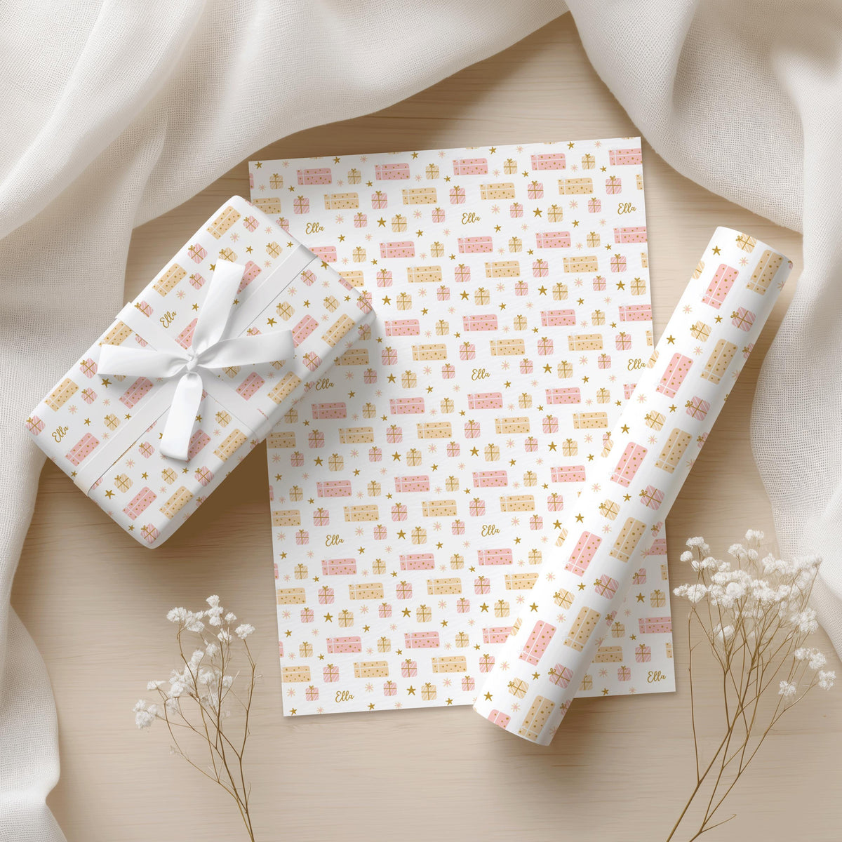 Personalised Christmas Present Wrapping Paper | Custom Name Xmas Gift Wrap For Kids & Family