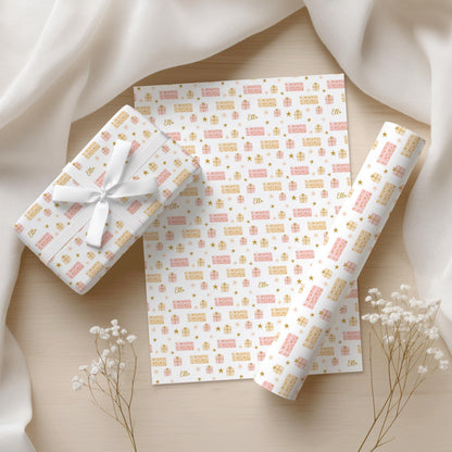 Personalised Christmas Present Wrapping Paper | Custom Name Xmas Gift Wrap For Kids & Family