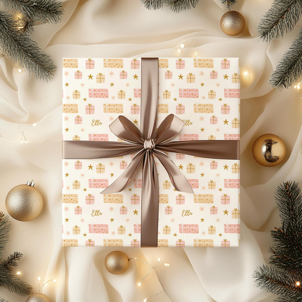 Personalised Christmas Present Wrapping Paper | Custom Name Xmas Gift Wrap For Kids & Family