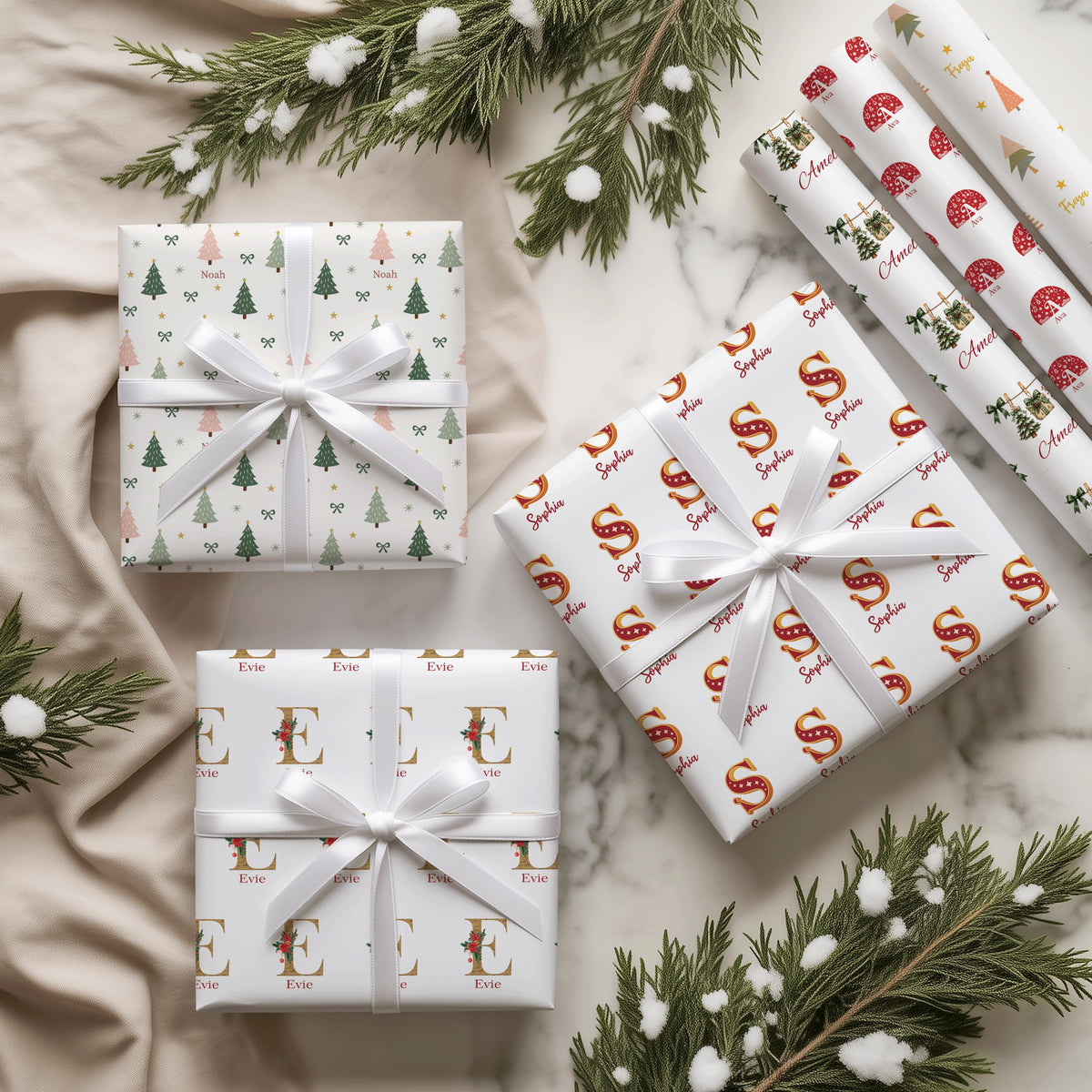 Personalised Christmas Present Wrapping Paper | Custom Name Xmas Gift Wrap For Kids & Family