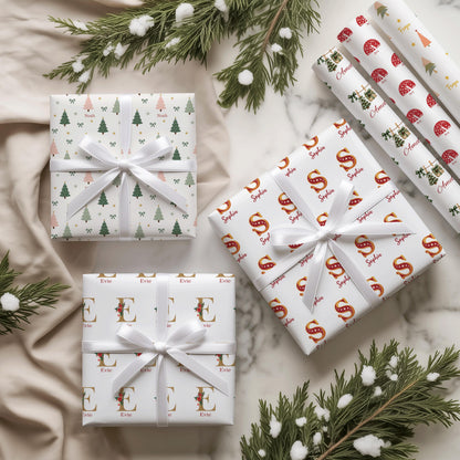 Personalised Christmas Present Wrapping Paper | Custom Name Xmas Gift Wrap For Kids & Family