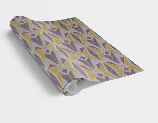 Abstract Grey & Yellow Pattern Self Adhesive Vinyl