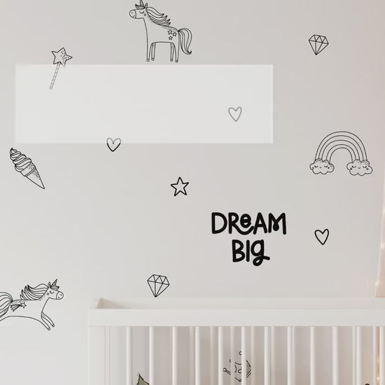 Cute Magical Hand Drawn Unicorn Wall Stickers For Girls Rooms Kids Nursery Decals