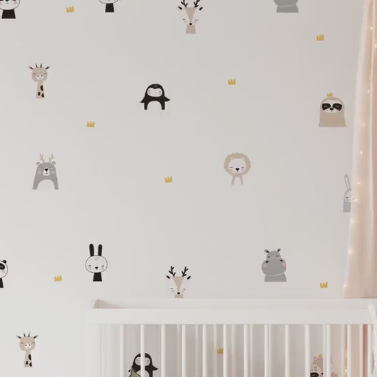 Cute Boho Safair Animal Wall Stickers For Kids Children Nursery