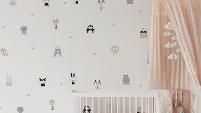 Cute Boho Safair Animal Wall Stickers For Kids Children Nursery