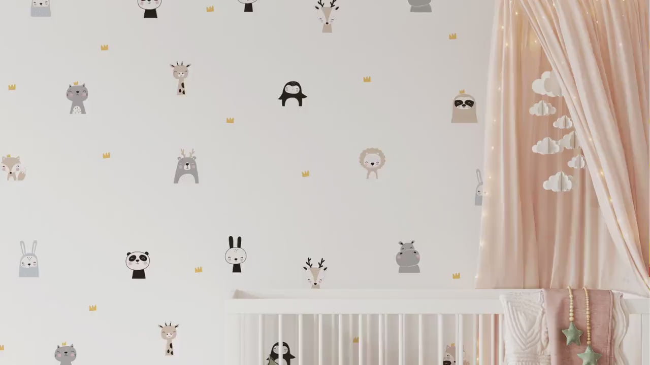 Cute Boho Safair Animal Wall Stickers For Kids Children Nursery