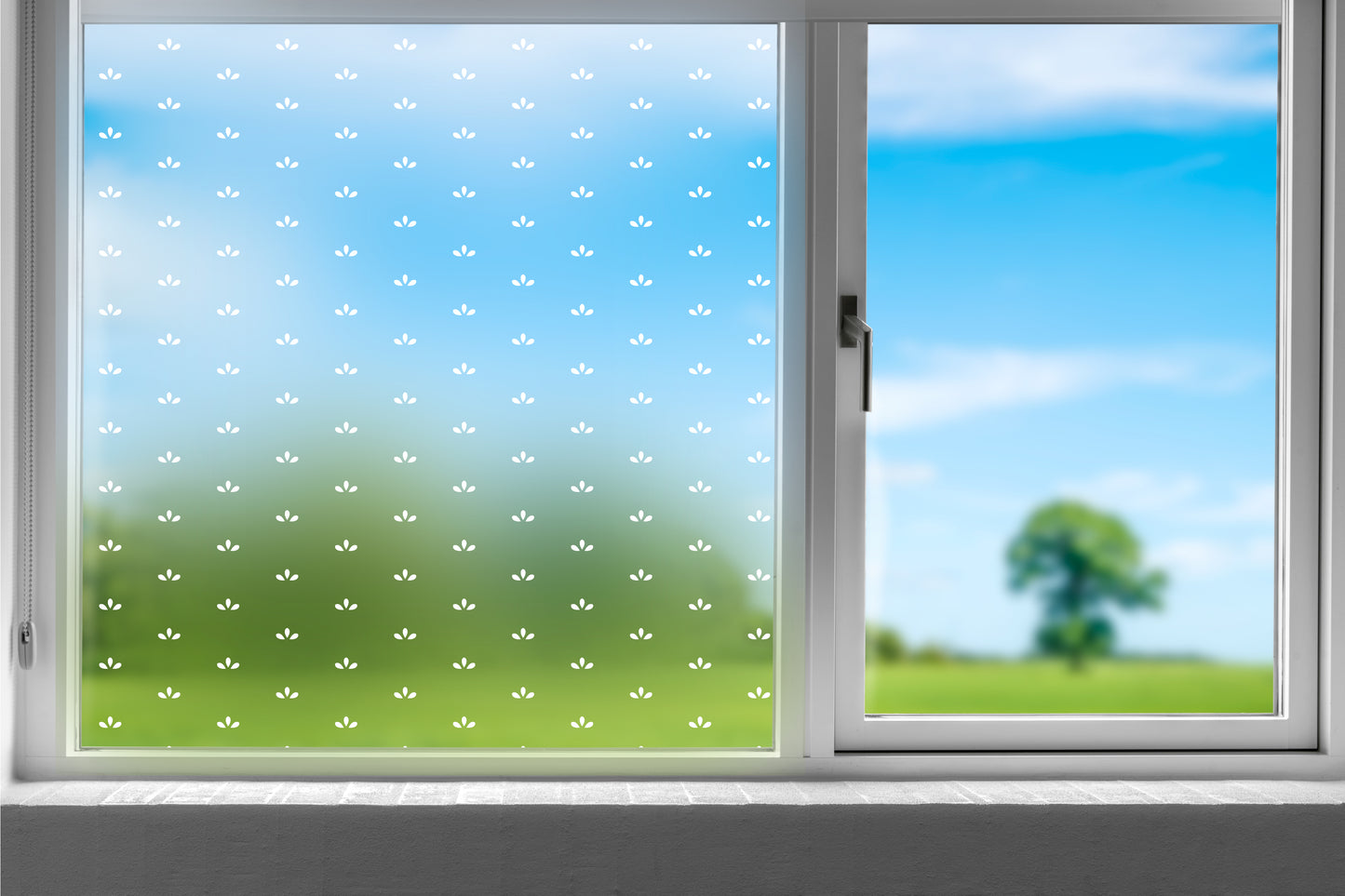 Ditsy Half Petal Flowers Frosted Privacy Glass Film