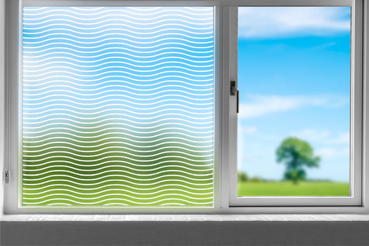 Wavy Lines Frosted Window Privacy Film