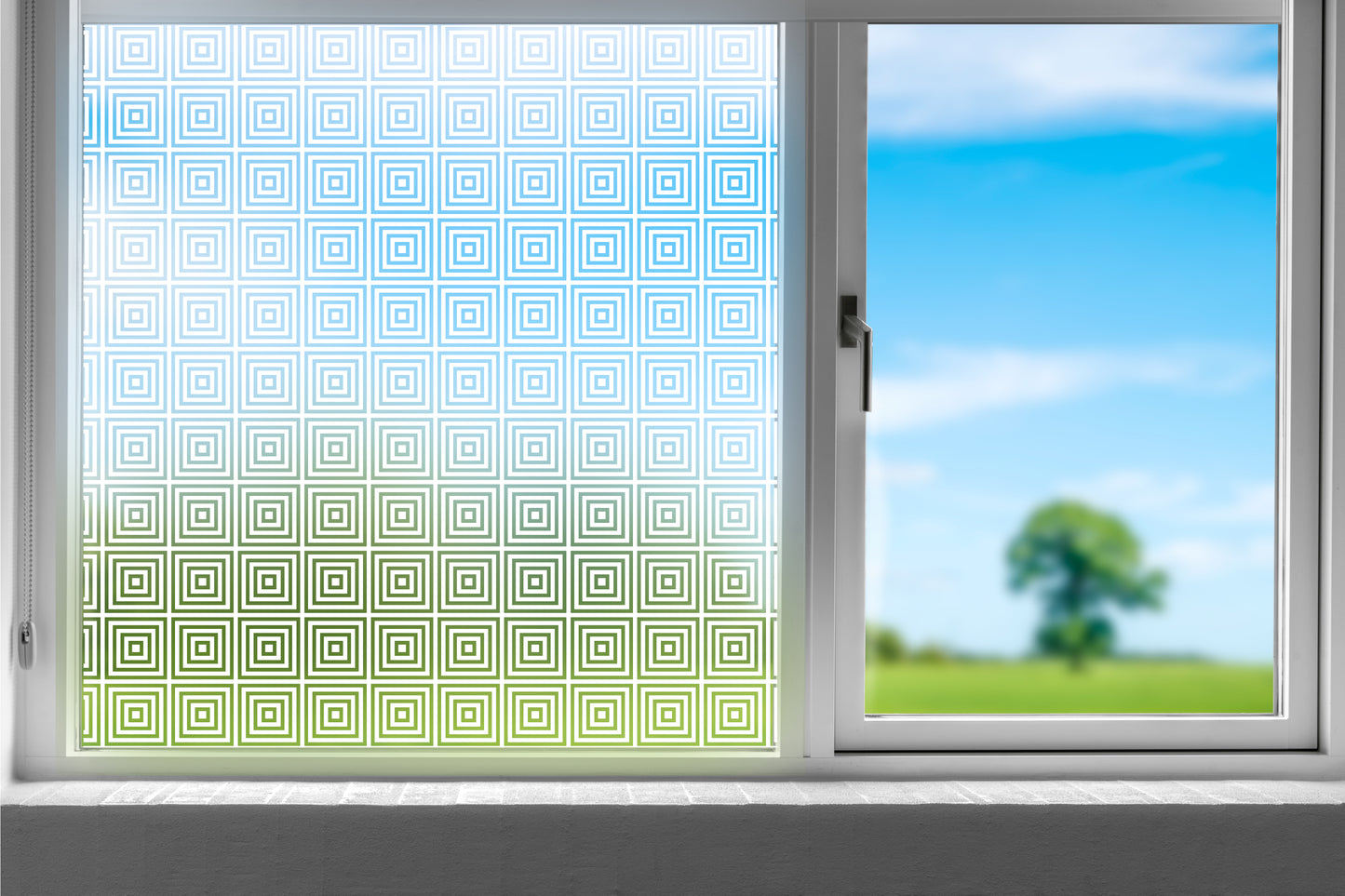 Fine Squares Cubes Frosted Window Privacy Film