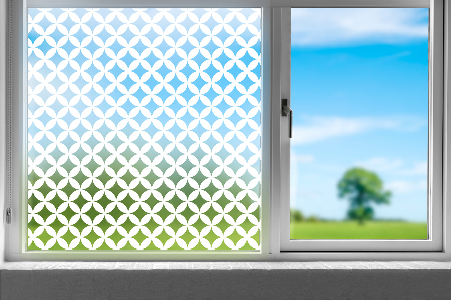 Circle Quarters Frosted Glass Film