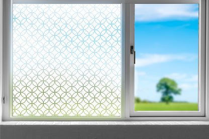 Outline Circle Quarters Frosted Window Privacy Film