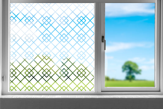 Chunky Art Deco Print Clear Window Privacy Film