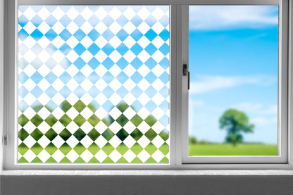 Diamond Chequerboard Squares Clear Window Privacy Film