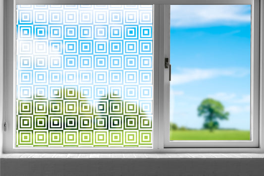 Squares Cubes Clear Privacy Window Film