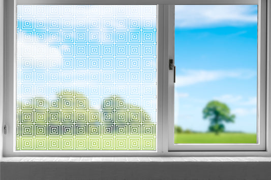 Fine Squares Cubes Clear Window Privacy Film