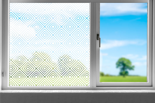 Thick Diamond Squares Clear Window Privacy Film