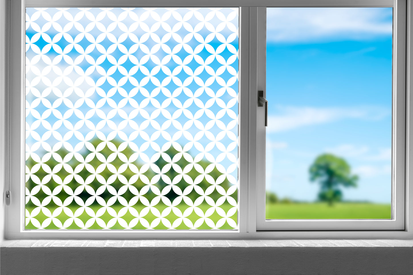 Circle Quarters Clear Privacy Window Glass Film