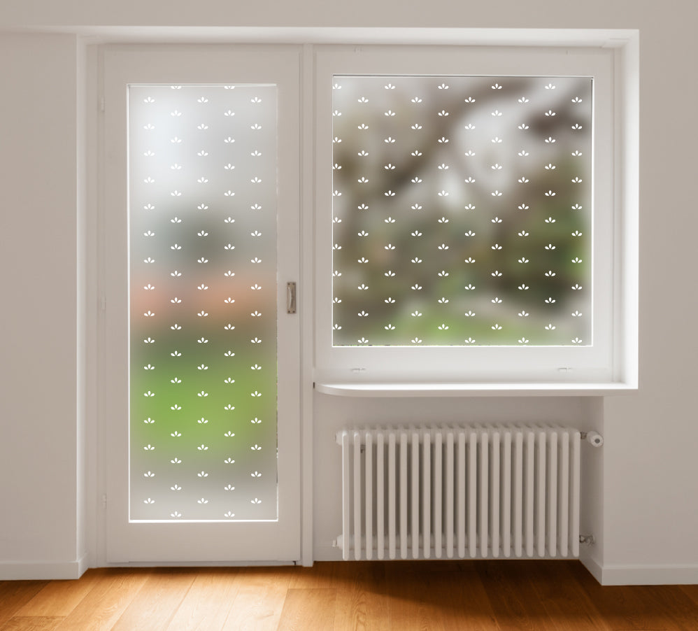 Ditsy Half Petal Flowers Frosted Privacy Glass Film