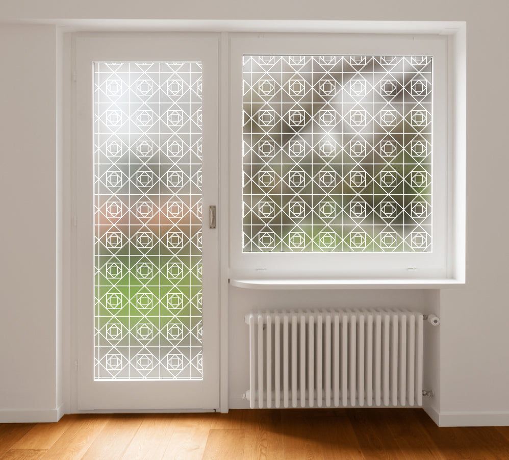 Art Deco Flower Frosted Glass Film