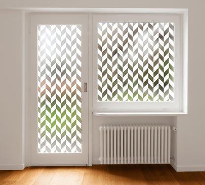 Chevron Pattern Privacy Frosted Window Film