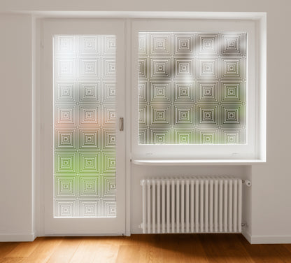 Ultra Fine Cube Squares Frosted Window Privacy Film