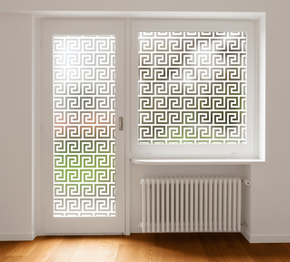 Aztec Square Pattern Frosted Glass Film – QuoteMyWall
