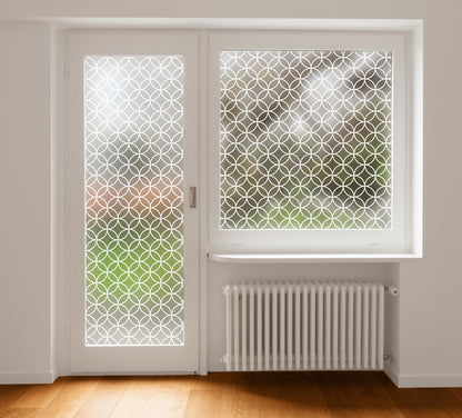 Fine Outline Circle Quarters Frosted Glass Film
