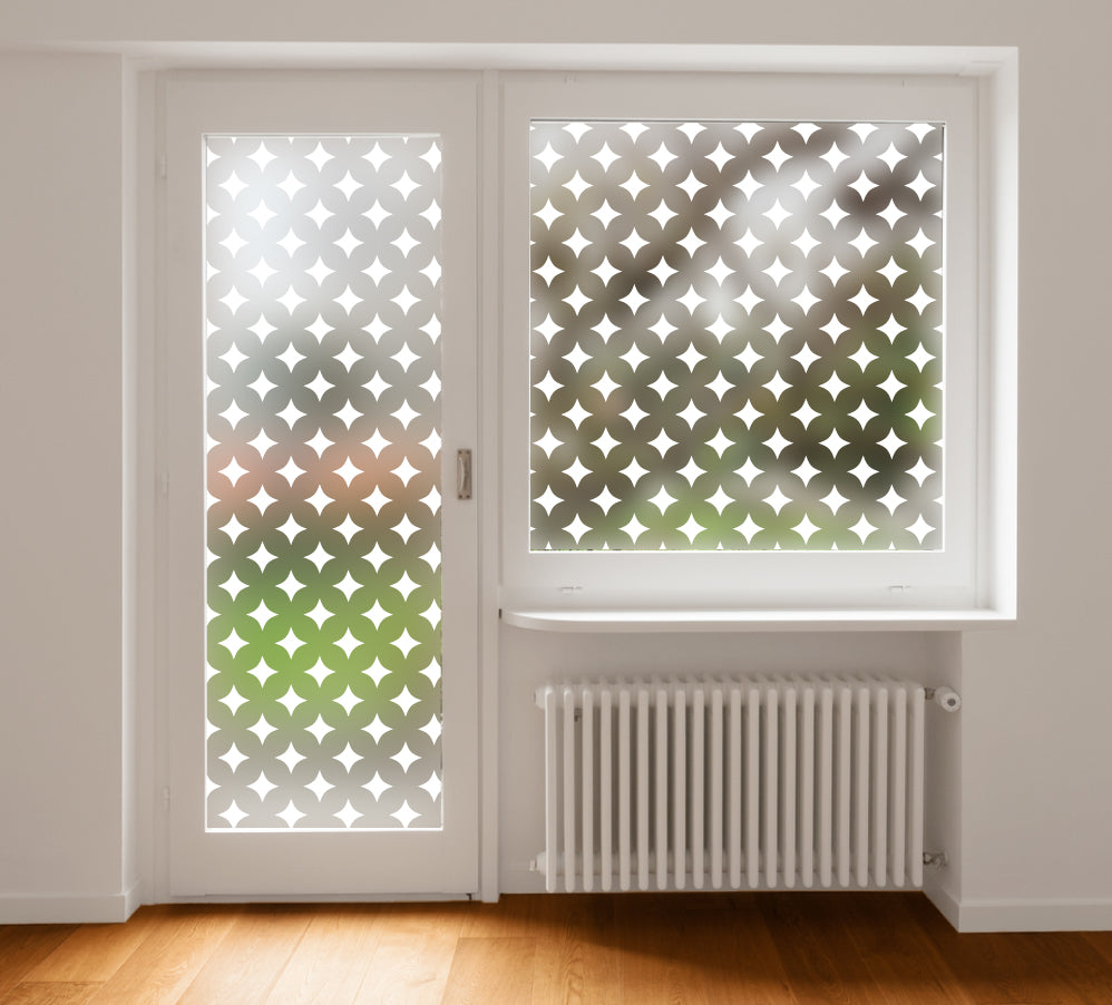 4 Point Star Decorative Frosted Window Privacy Film