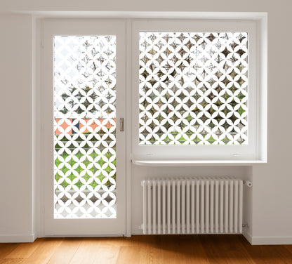 Circle Quarters Clear Privacy Window Glass Film