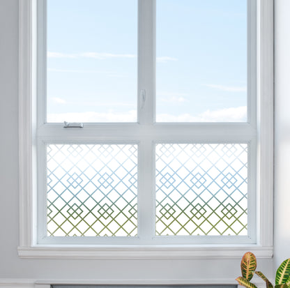 Chunky Art Deco Print Frosted Window Privacy Film