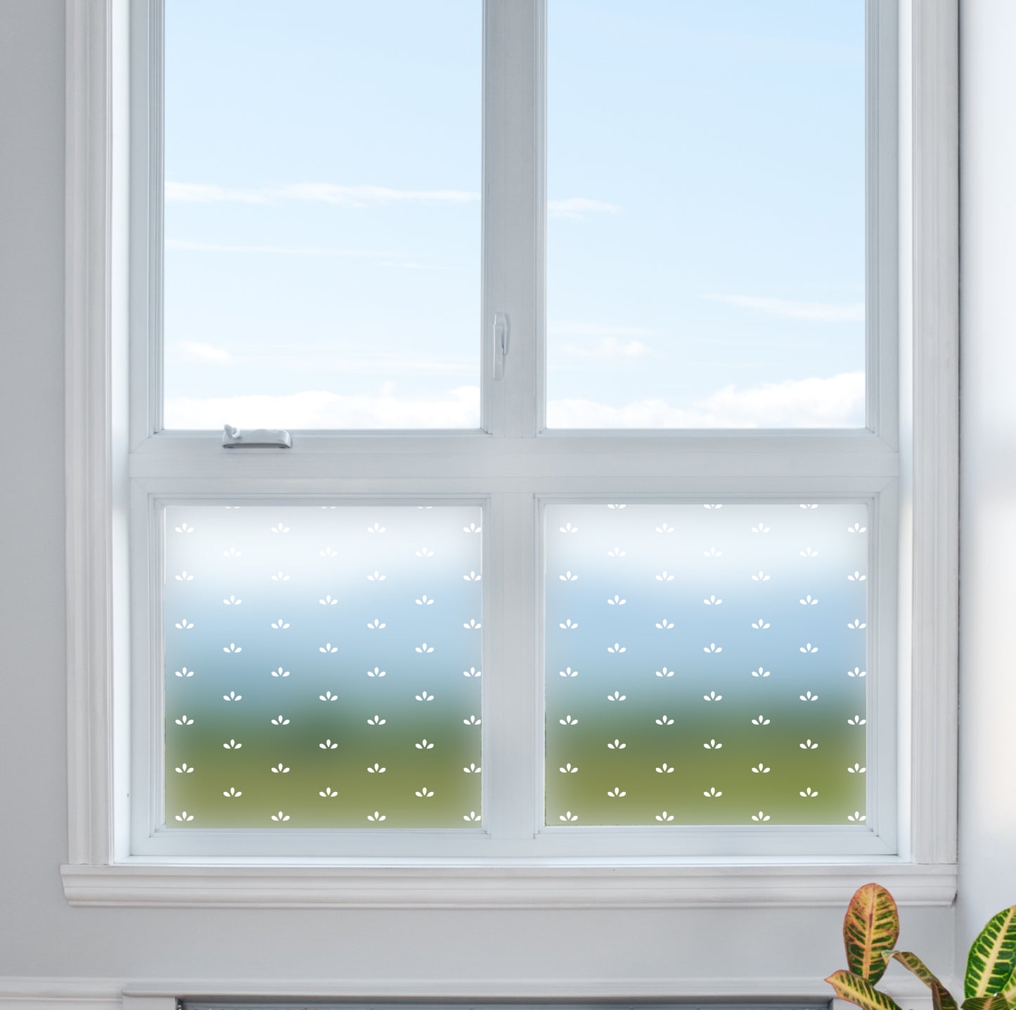 Ditsy Half Petal Flowers Frosted Privacy Glass Film