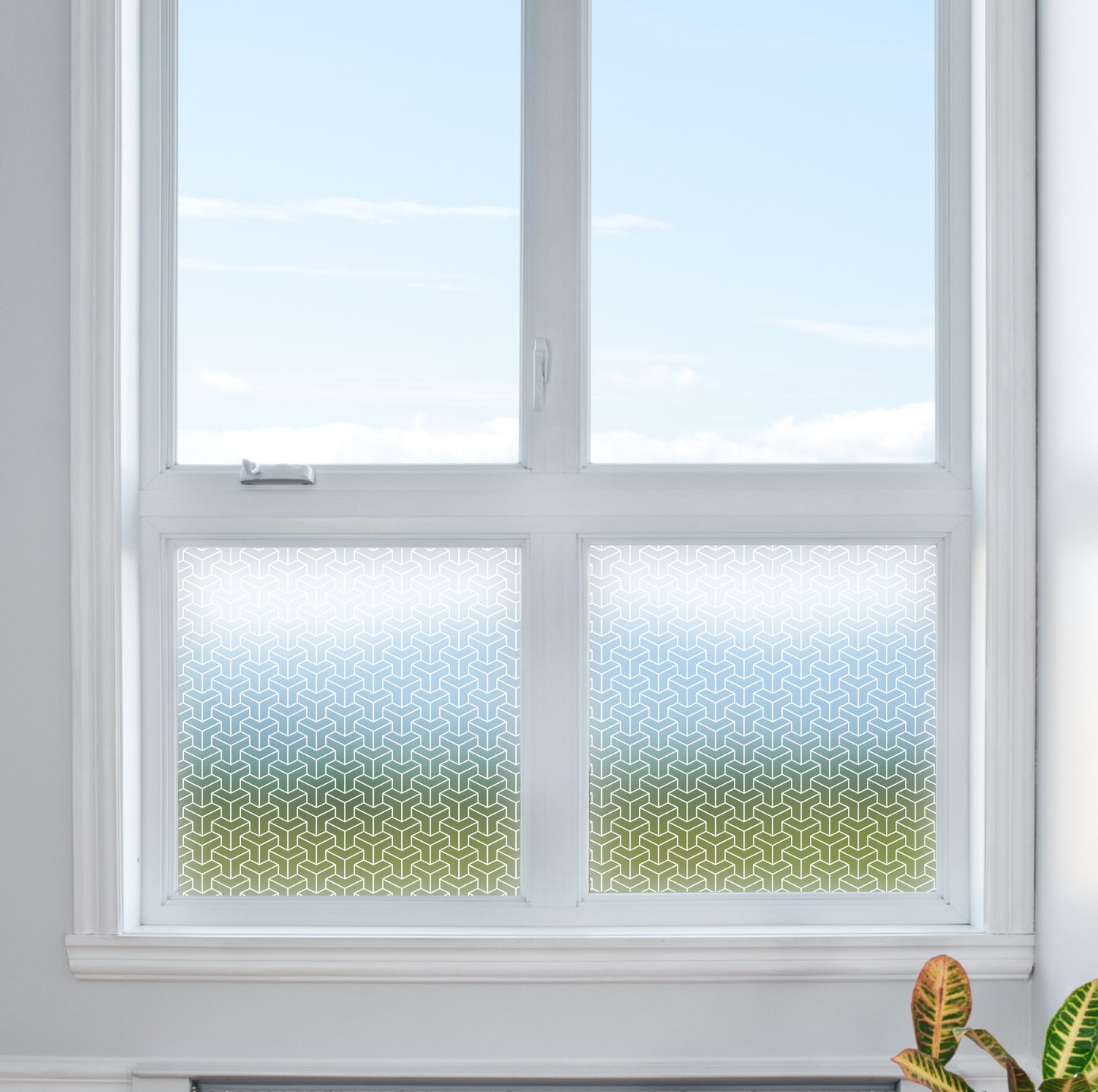 Corner 3D Pattern Decorative Frosted Window Privacy Film